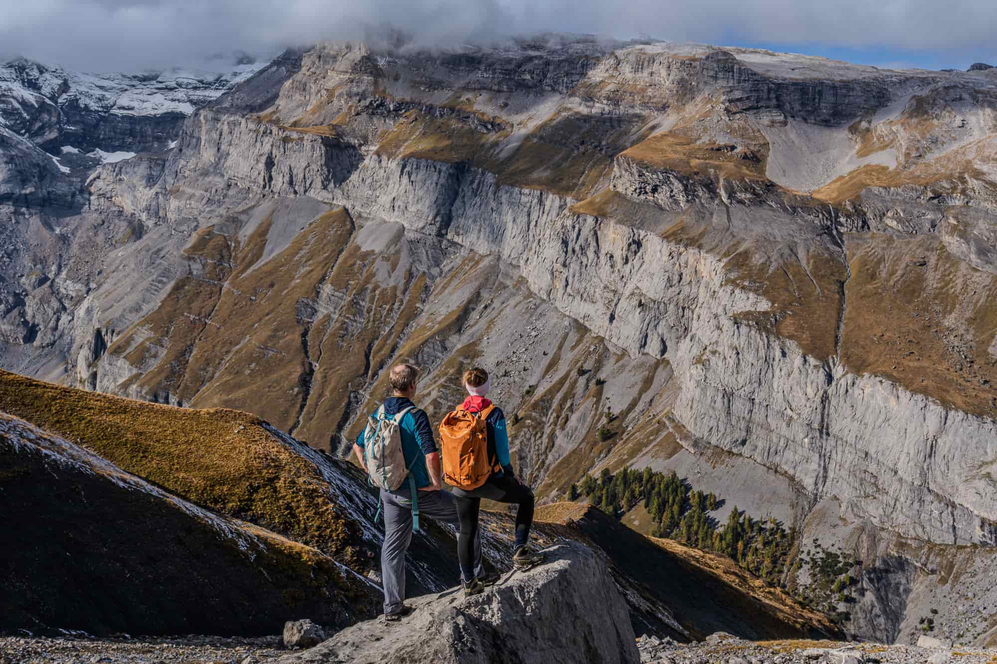 Wanderer am Mont Gond