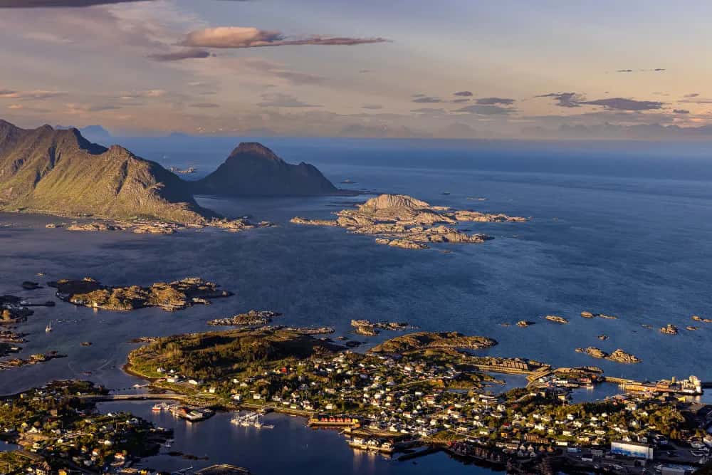 Hiking trip to the Lofoten Islands with panoramic views in the midnight sun.