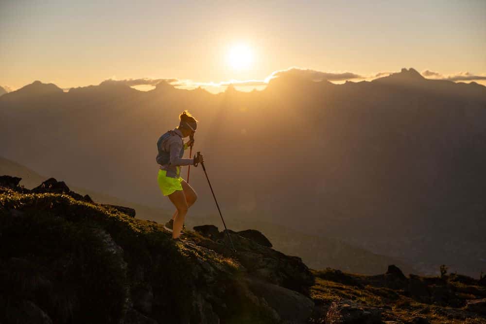 Trail running at sunrise – depending on the weather, we try to be out and about in the first light of dawn.