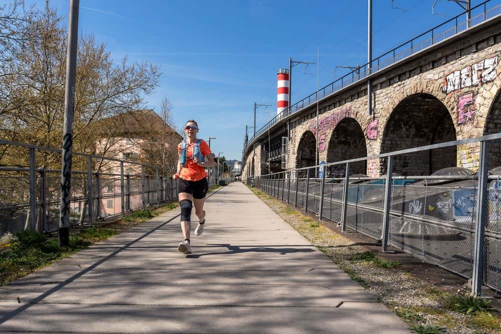 The Aussersihl Viaduct (or Letten Viaduct) is a popular link for pedestrians and cyclists over the Limmat