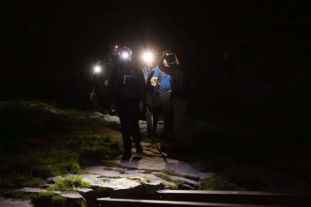 For one night, our headlamps will be the only beams of light we see