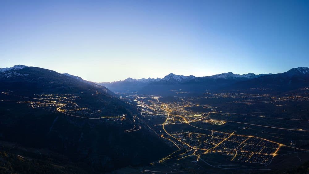 Panorama Sion in Rhone Valley