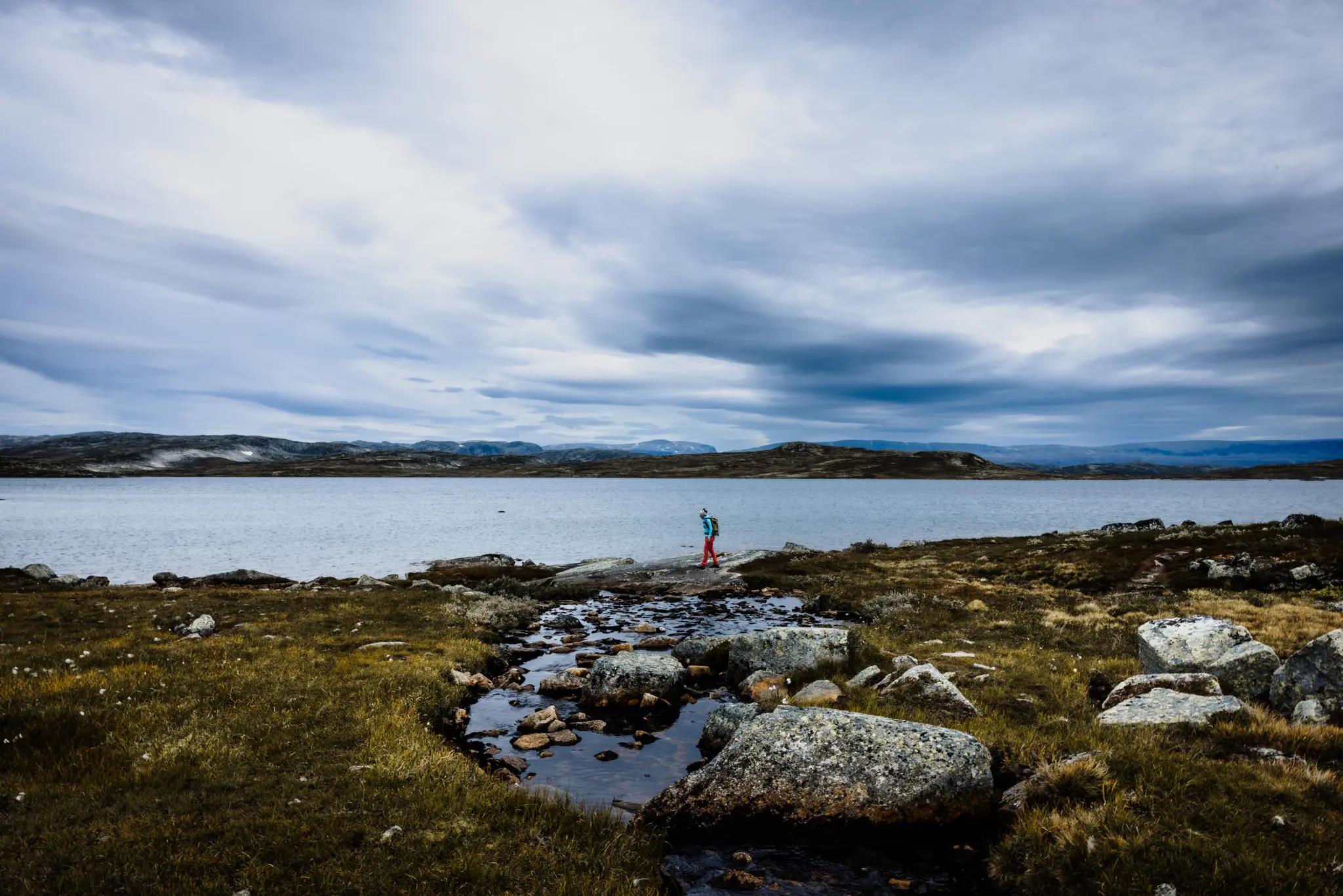 Hardangervidda: big scenery, small human.