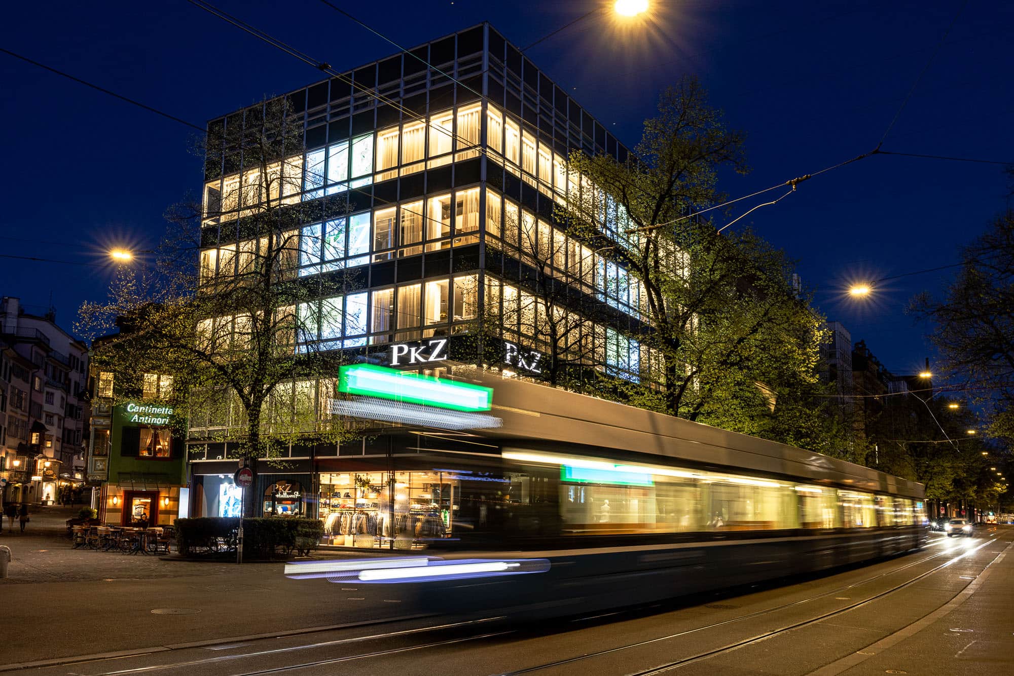 Vibrant nightlife on Bahnhofstrasse