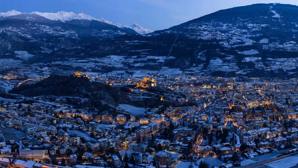 Winter panorama Sion