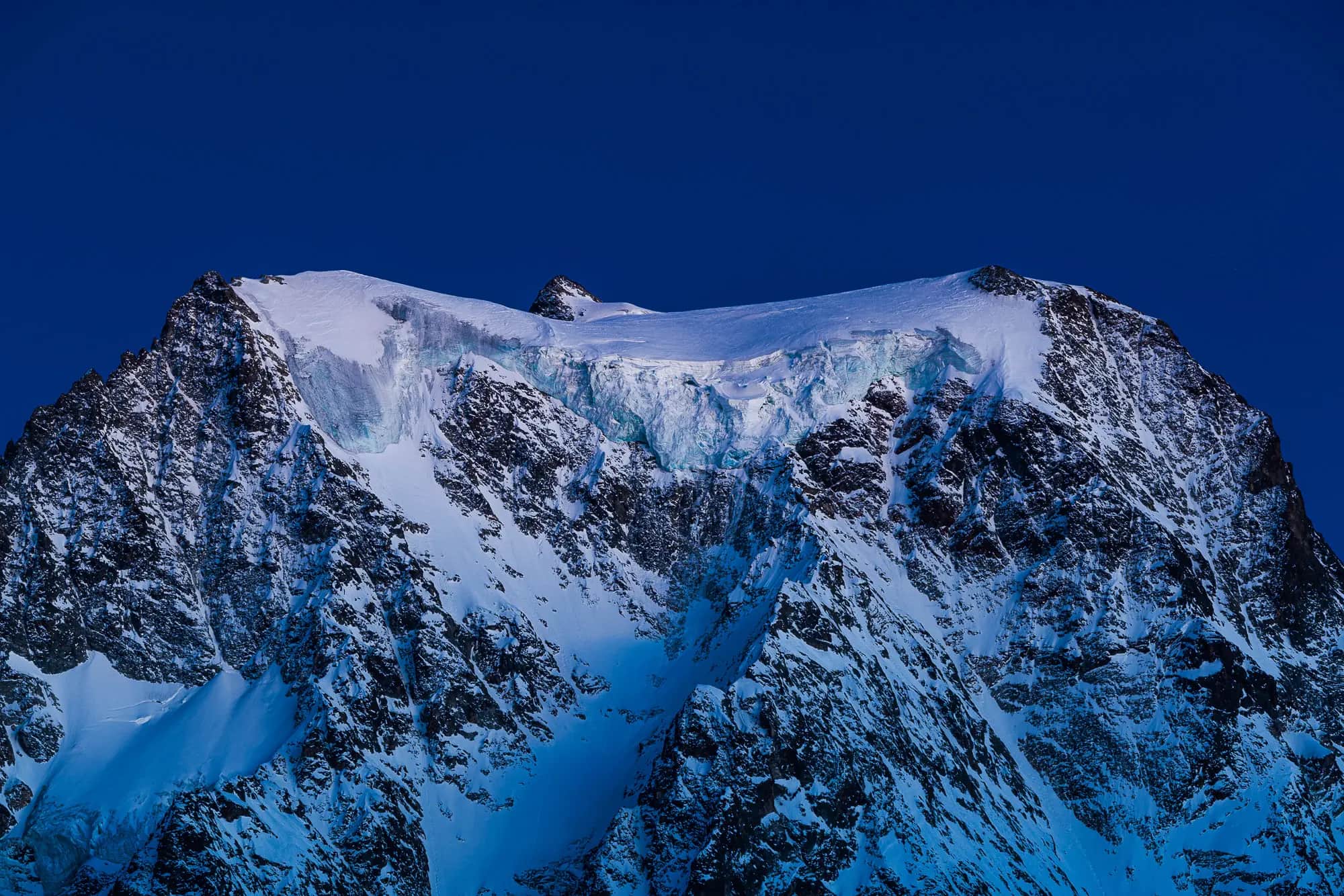 Glaciated summit plateau of Mont Collon in Valais