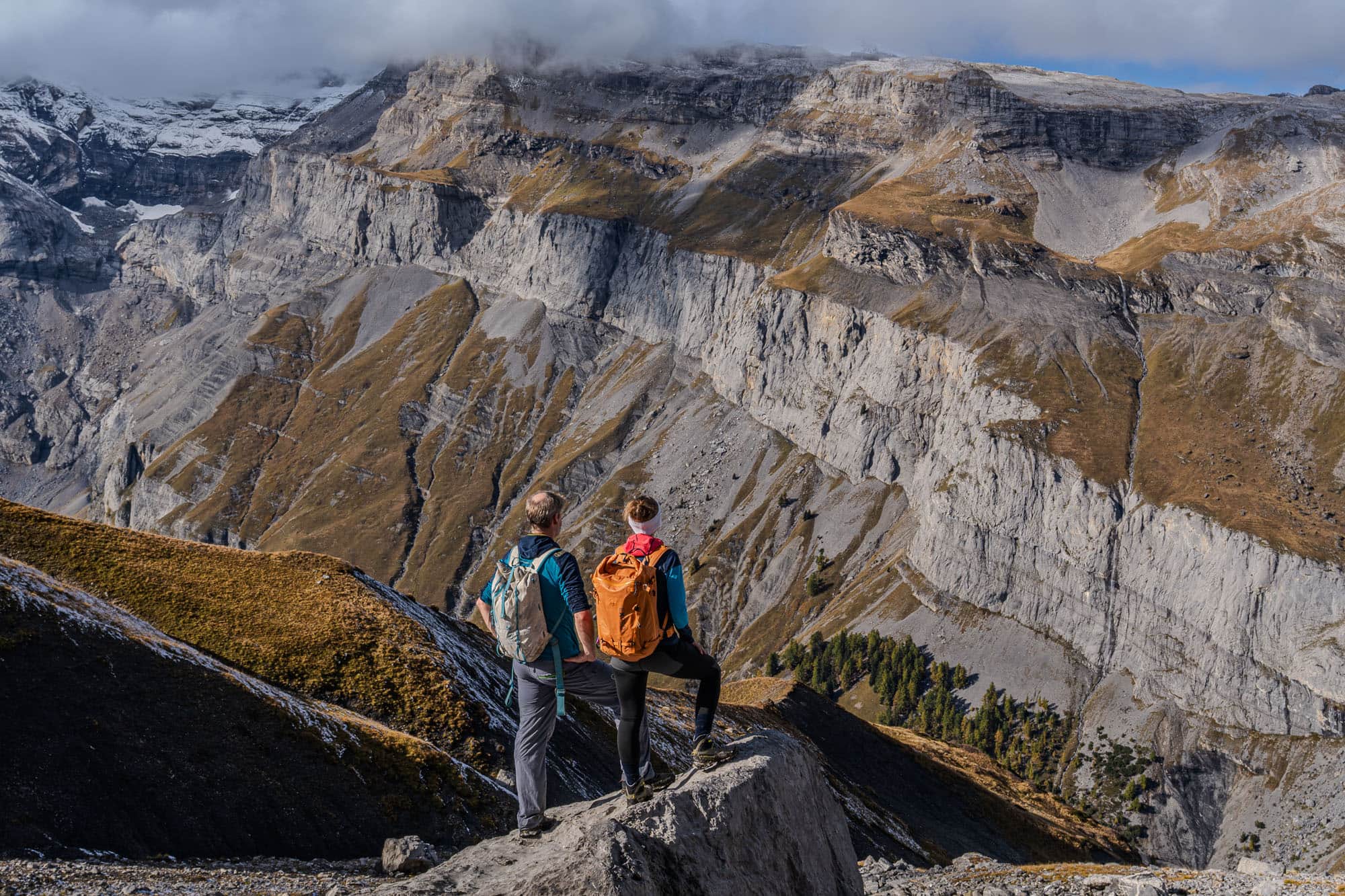 Hikers on Mont Gond